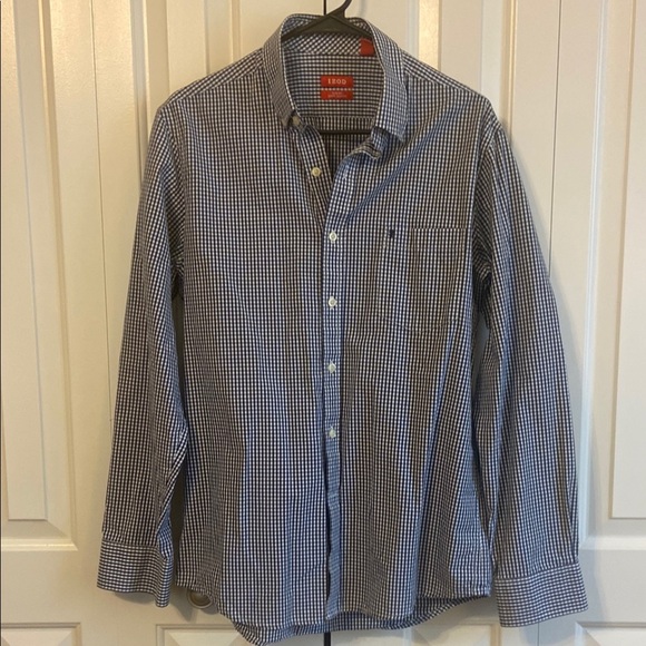 Izod Blue Casual Button Down Shirt Classic Design - Picture 1 of 5